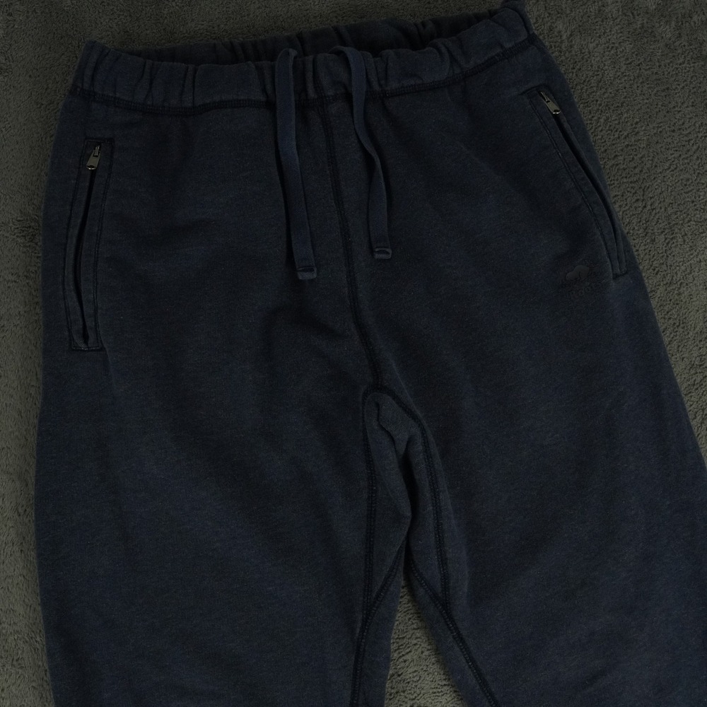 Roots Sweatpants Womens Medium Navy Blue Jogger Drawstring Zipper Pockets